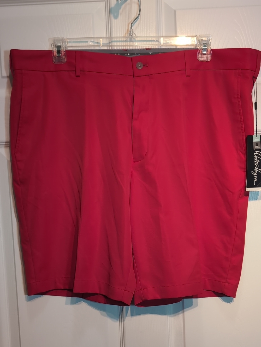 Walter Hagen Perfect 11  Flat Front Positive Red Golf Shorts 42 X 10" Inseam NWT